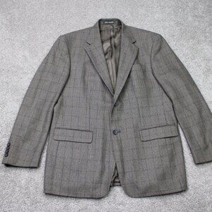 Oscar de la Renta Blazer Men 42R Gray Wool/Cashmere 2 Button Ventless Sport Coat